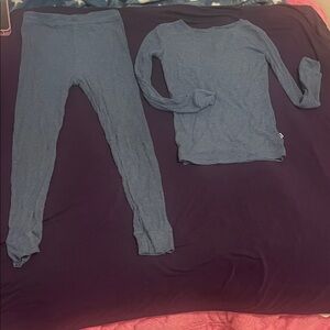 Little Sleepies Ribbed Blue Pajama Set - Size 5/6